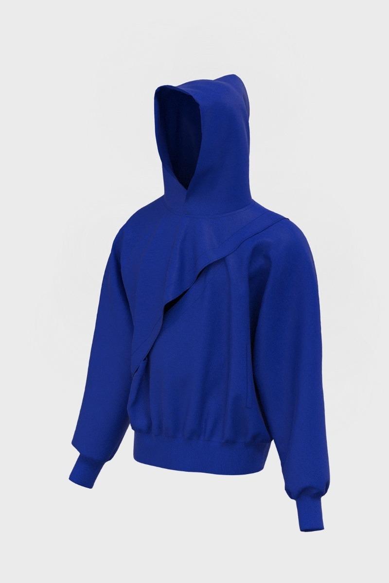 2 piece cropped hoodie - washed blue