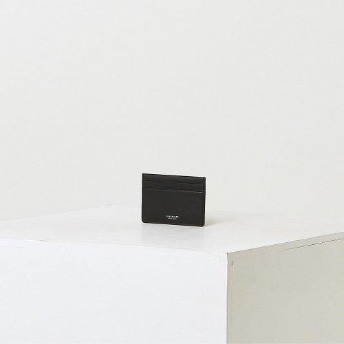 [JUDE] 블랙 가죽 로고 2단 카드지갑