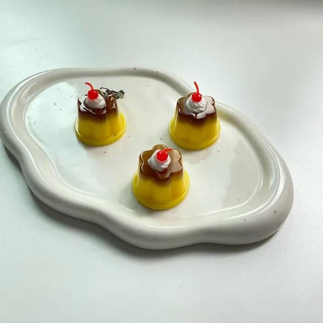 리얼한 푸딩 레진 키링 학생가방 고리 에어팟키링