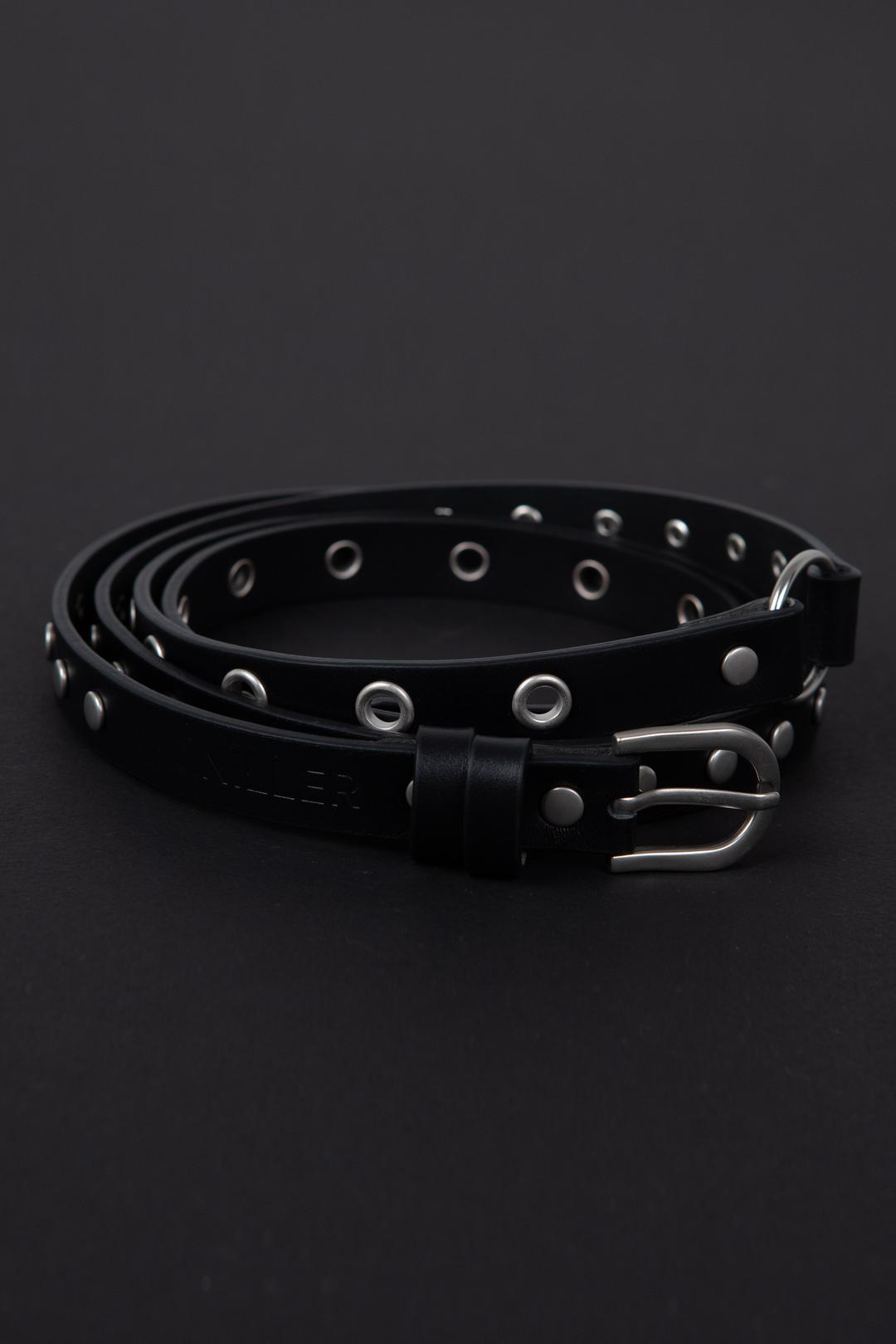 RIVET O RING DOUBLE BELT / BLACK