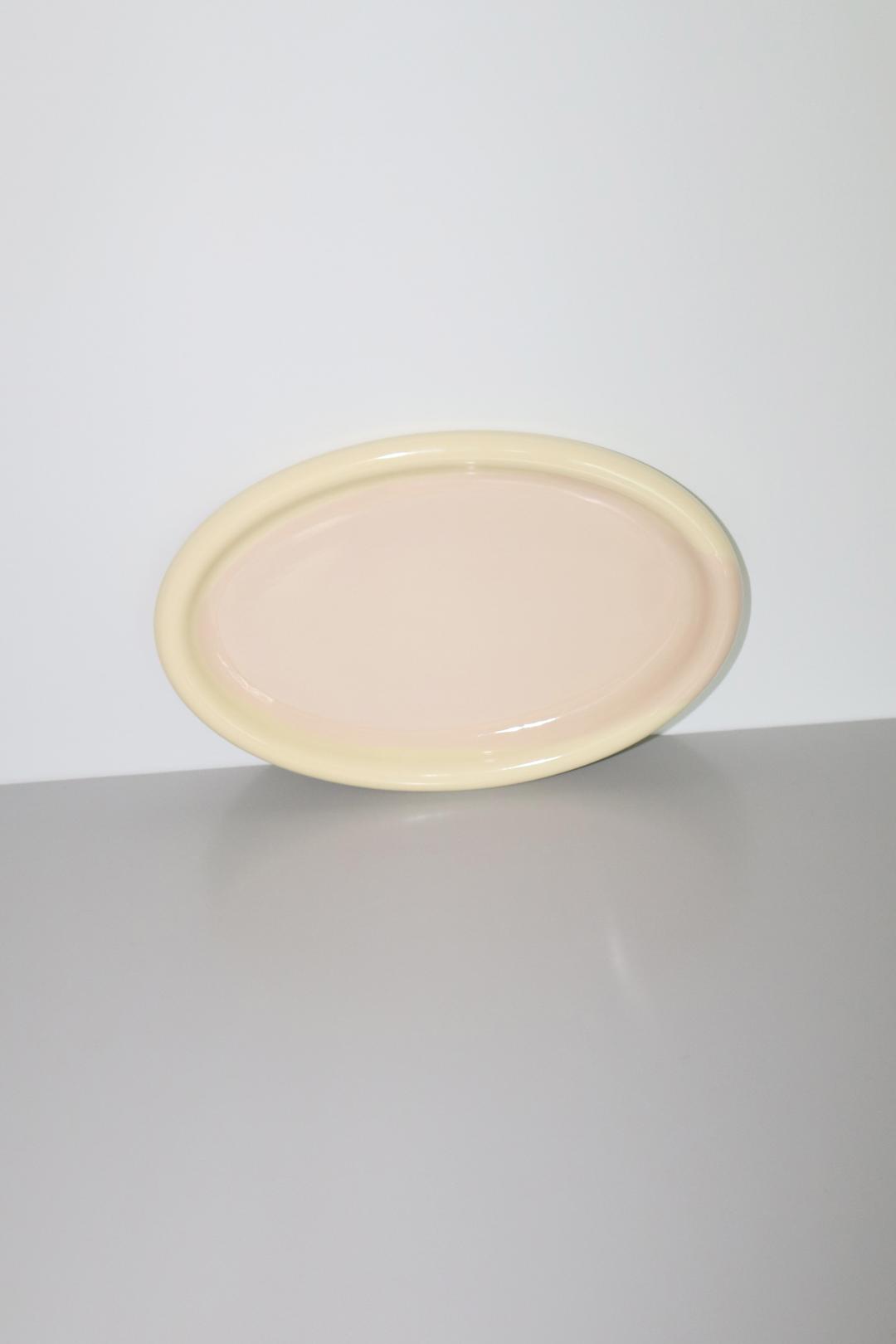 ring oval plate(yellow/beige)