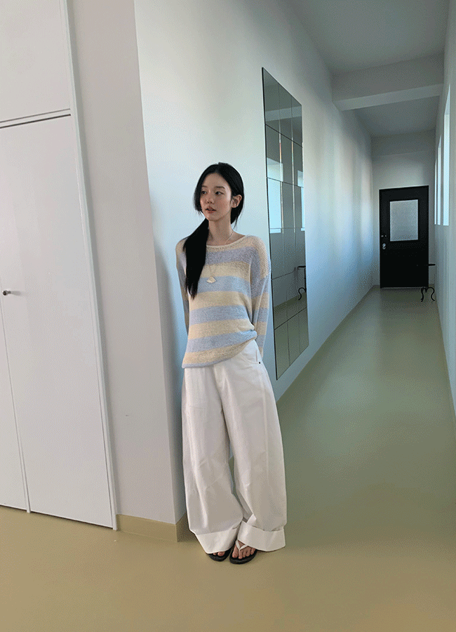유이니 [핏굿] Pomelo fold cotton pants (2color)