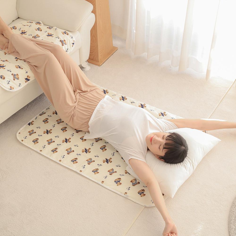 꿀나잇 생리방수패드 매트 월경 곰돌이 순면 침대 이불