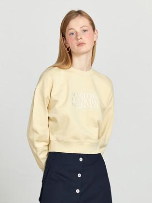 W CLASSIC LOGO CROP SWEATSHIRT light yellow