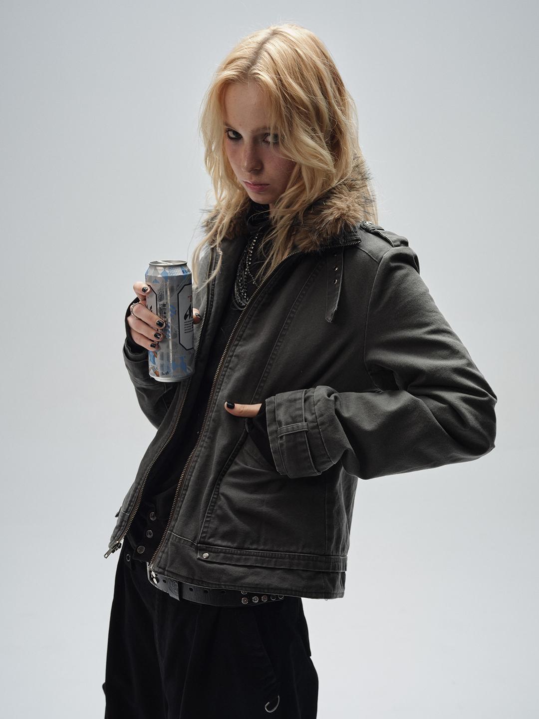 wearAndtear Punk Sand Wash Quilted Jacket