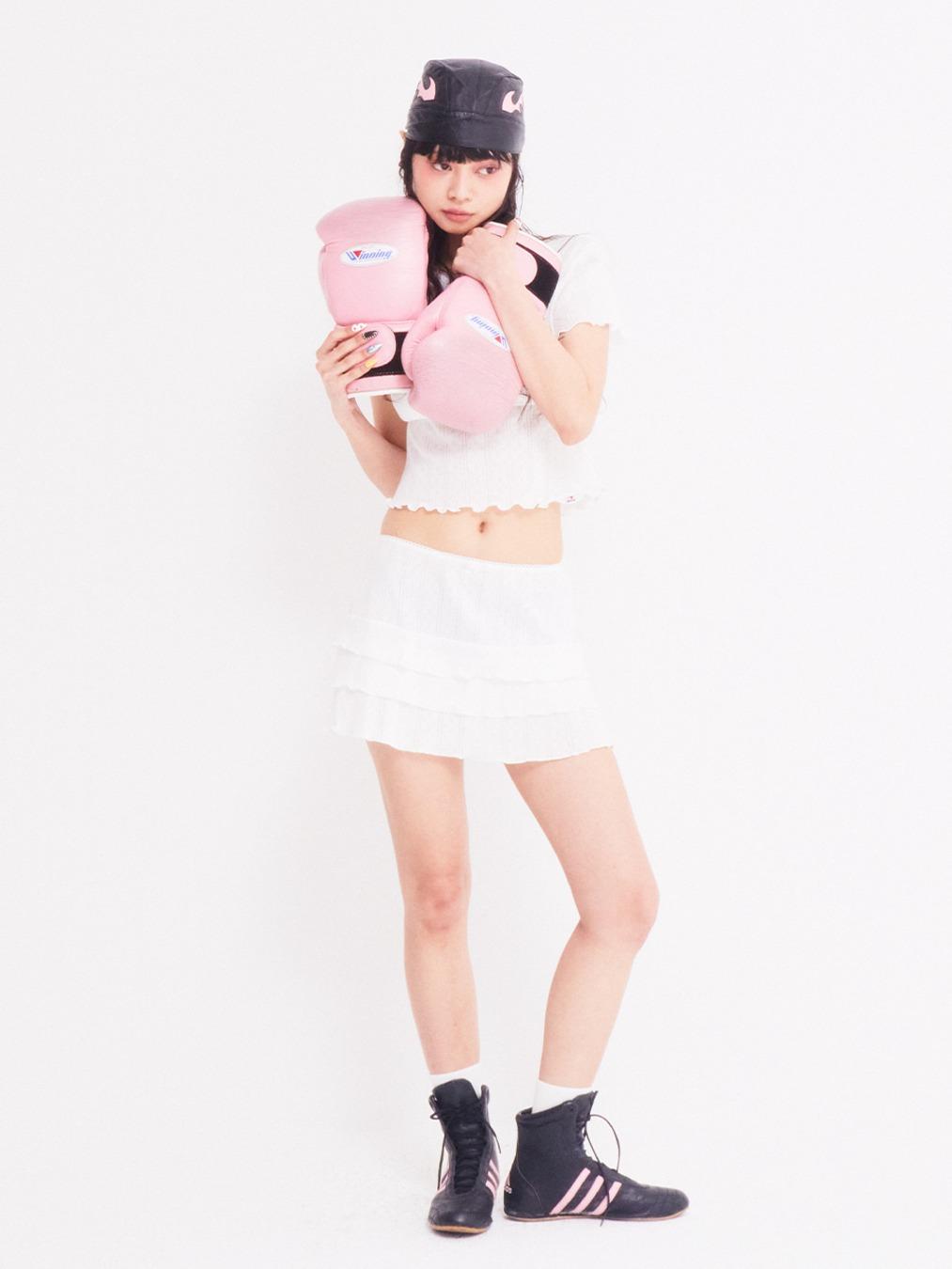 LOVELY EYELET CANCAN MINI SKIRT IVORY