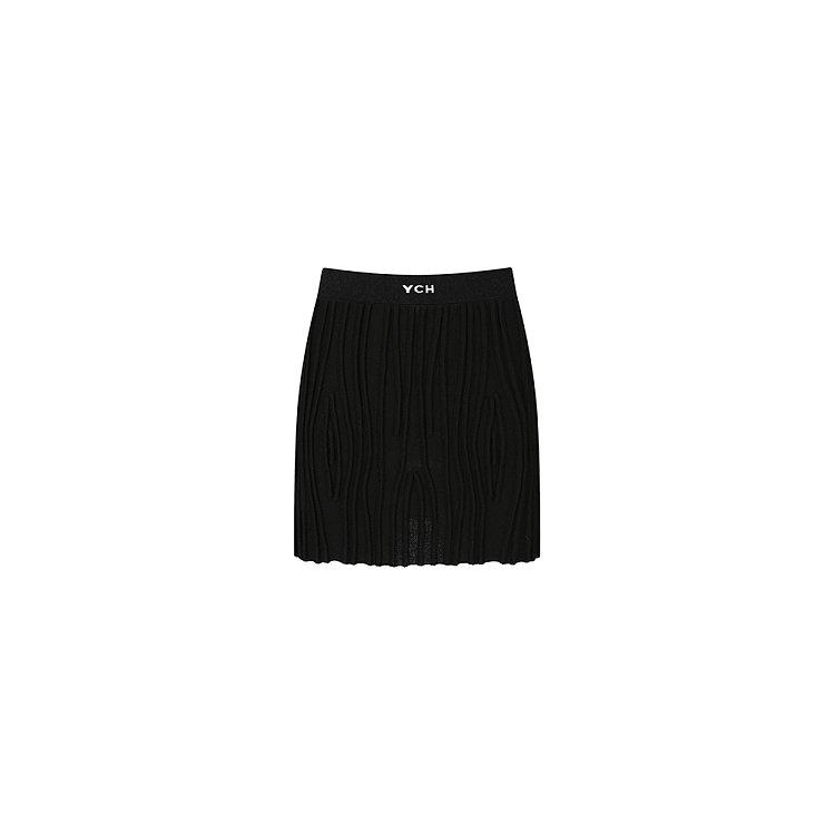 ★장원영 착용★ [PF22] LOGO WAISTBAND WOOL SKIRT