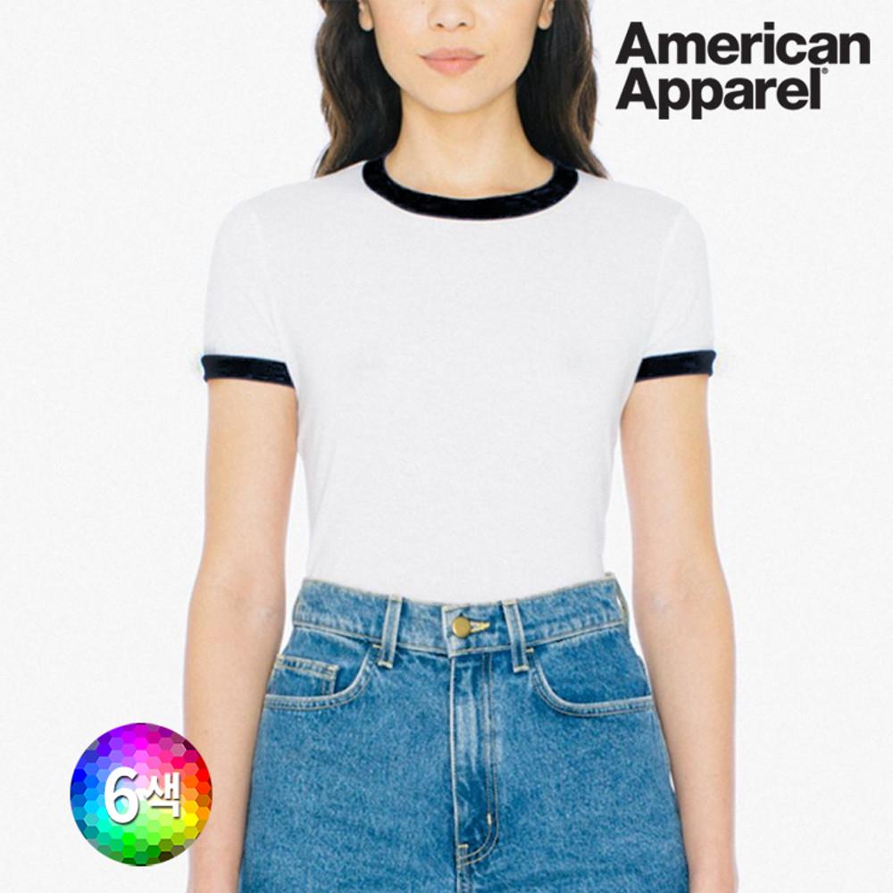 아메리칸어패럴 AA 여성 링거 반팔 라운드티 BB310W