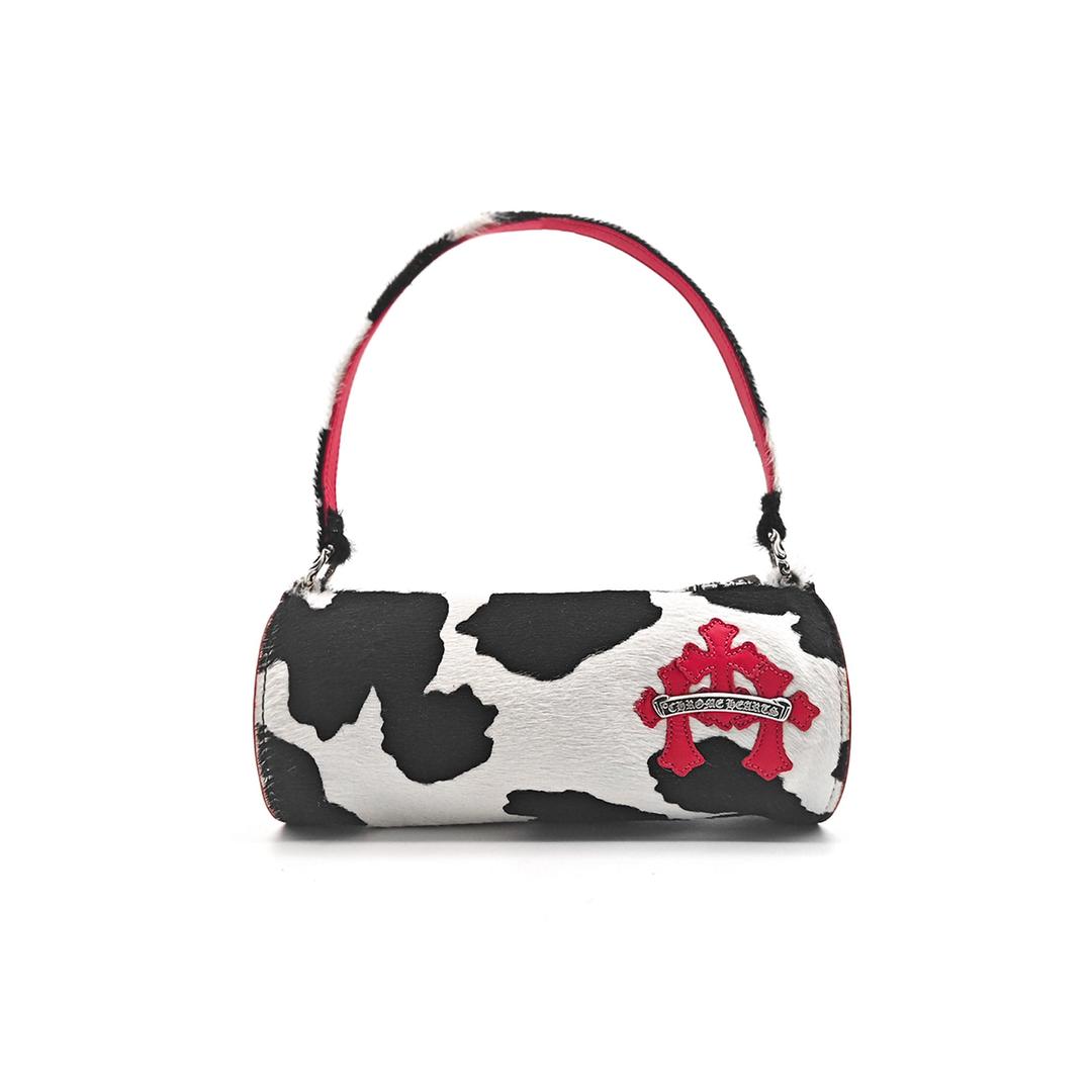 Chrome Hearts Red Leather Cross Patch Horsehair Cow Stripe Jojo Mini Handbag