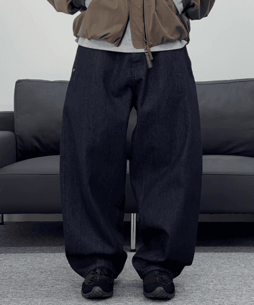 [데일리룸 x AETH] Loose Curved Jean_Raw Indigo