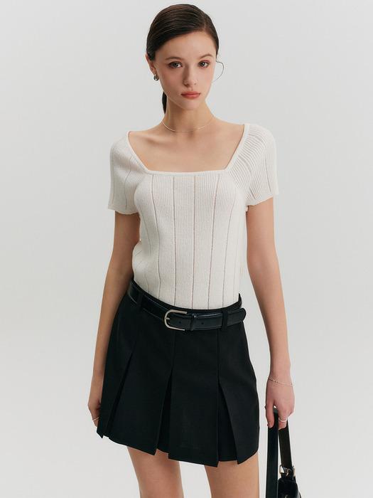 튜니 스트링 스퀘어 넥 니트 / TUNY STRING SQUARE NECK KNIT_3colors