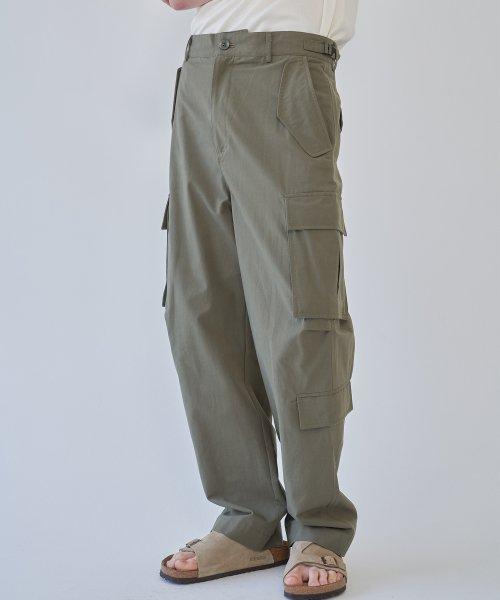 플립 포켓 카고 치노 팬츠 카키