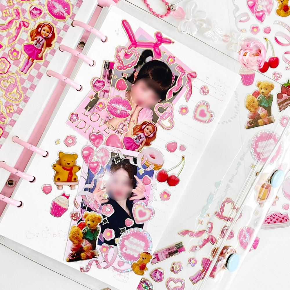 코코플래닛 오브젝트 12종 박스티커팩 금박 은박 홀로그램 다꾸 폴꾸 탑꾸 다이어리꾸미기