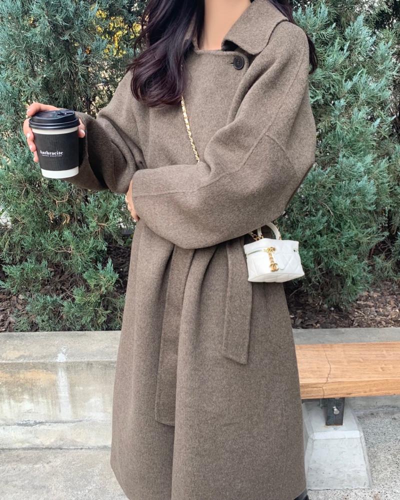 메모 핸드메이드 코트 (브라운)