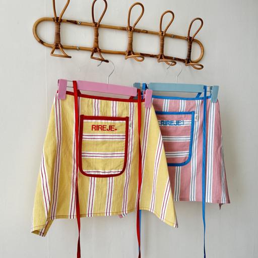 무료각인 스트라이프 허리앞치마 자수 주방 집들이 선물