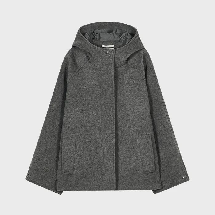 [2차] Hooded Half Coat [Gray]