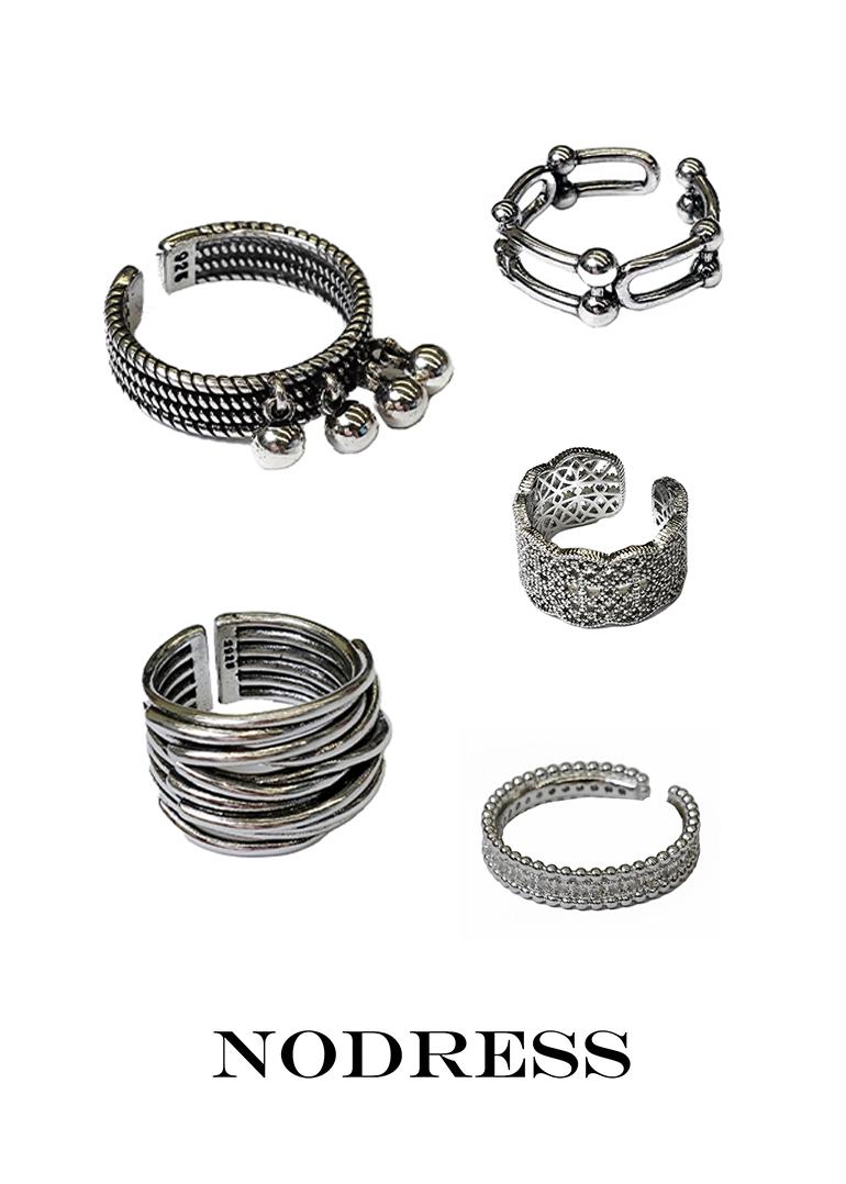 노드레스 [925silver/5type] chic ring | 볼드 레이어드 시크 링 반지