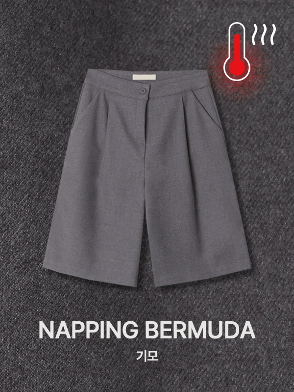 이퓨 베르티 기모 버뮤다 5부 핀턱 슬랙스 - 3color/S,M,L