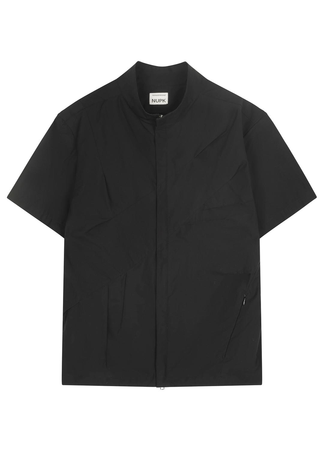 PINTUCK SHIRT JACKET BLACK