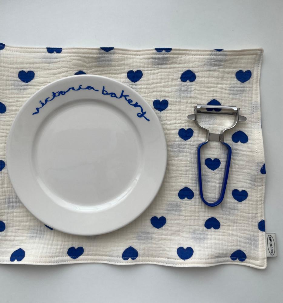 하트 거즈 행주 타올 식탁매트 가전덮개