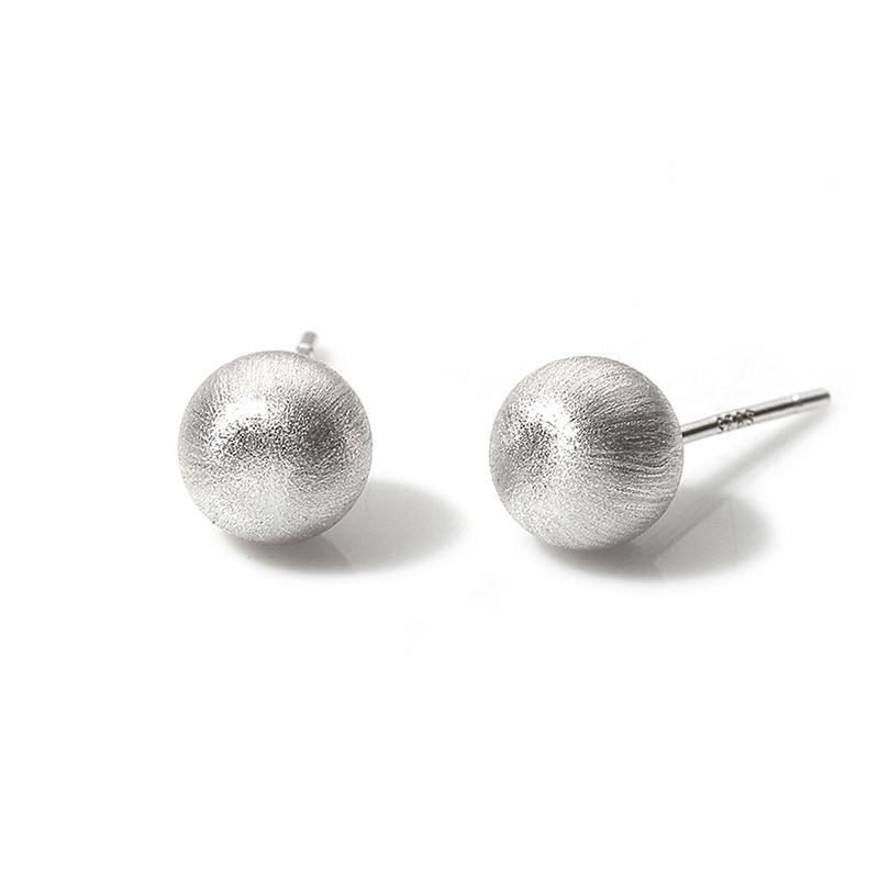 sanding texture ball earring