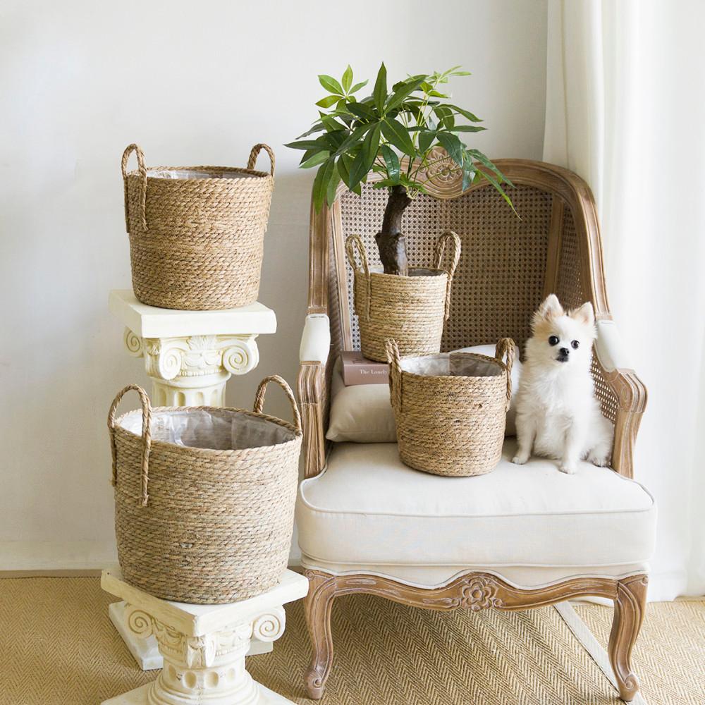 수작업 왕골 라탄바구니 화분 / 천연소재 바스켓