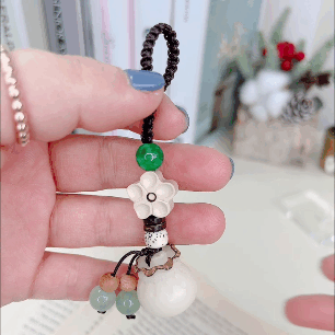 가지니샵 금전운 상승 보리수 복주머니 화양목 매화꽃 키홀더 열쇠고리