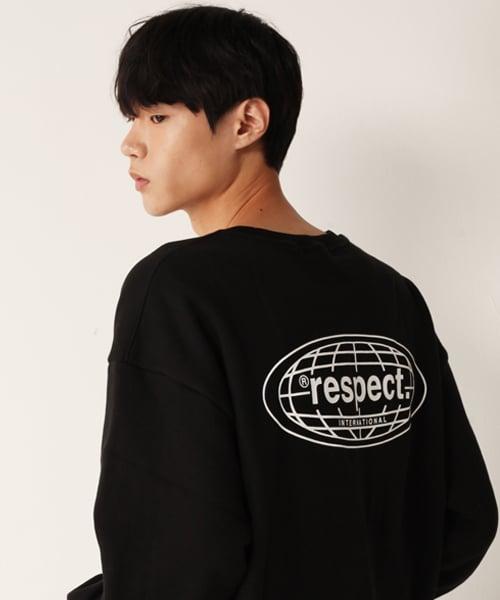 리스펙트(RESPECT)  인터네셔널 백로고 리스펙트 맨투맨 (블랙) - 사이즈 & 후기 | 무신사