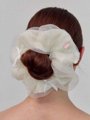 [단독] petit organza scrunchie - blanc
