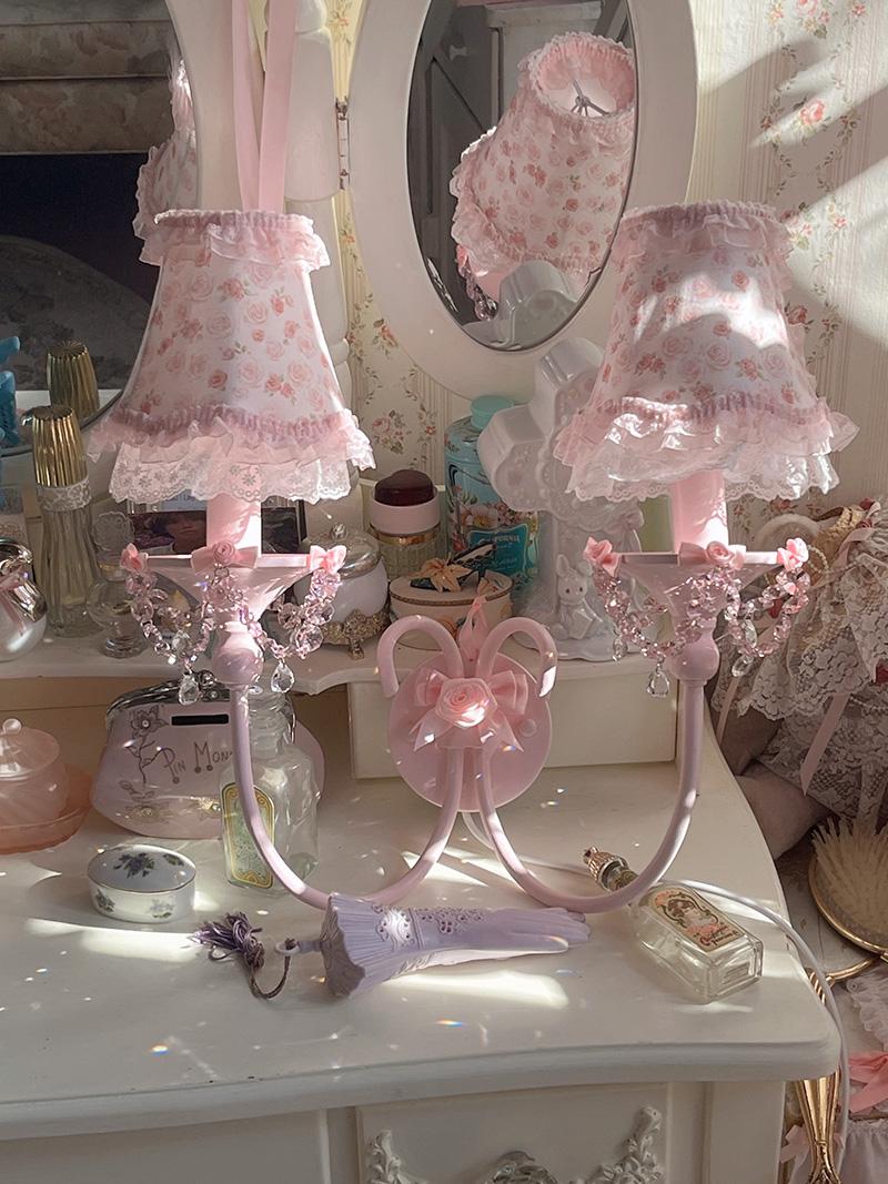 [바로 배송] pink rose 2 shade wall lamp