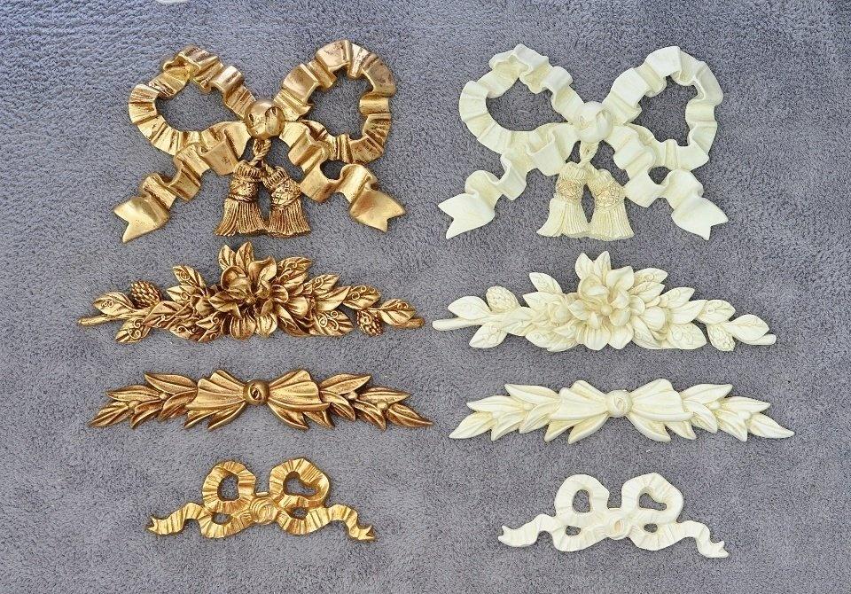 쉐비블랑체 앤틱 쉐비 몰딩 벽장식 데코 셀프 인테리어 장식문양 리본 태슬 외