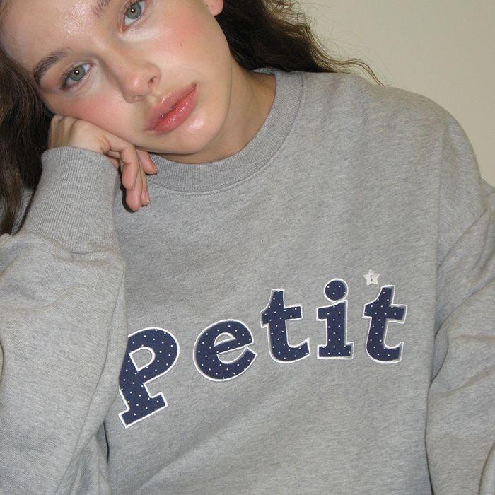 STAR BUTTON PETIT APPLIQUE SWEATSHIRTS GREY