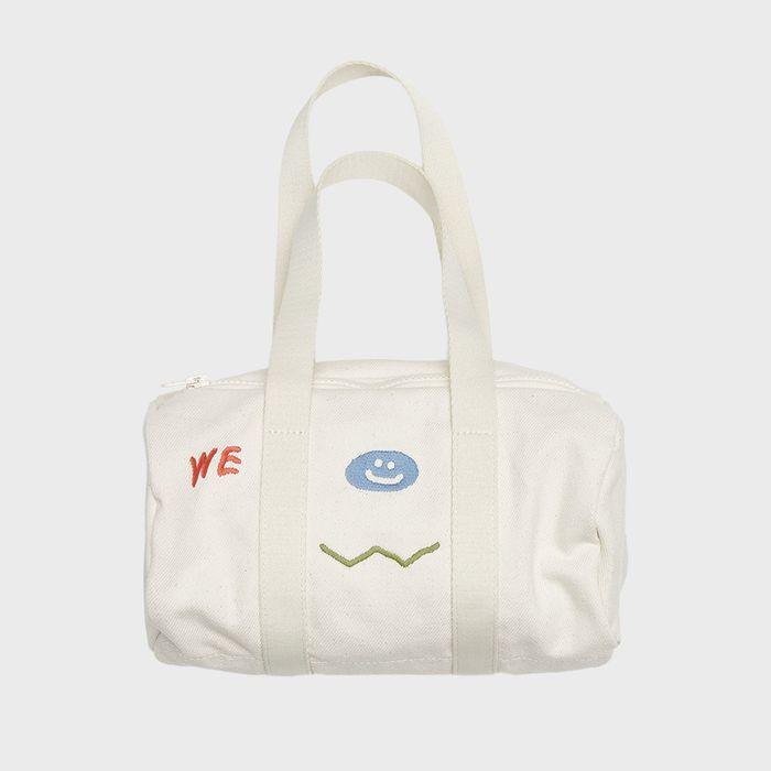 COTTON DUFFLE BAG MINI WE LOVE ECRU