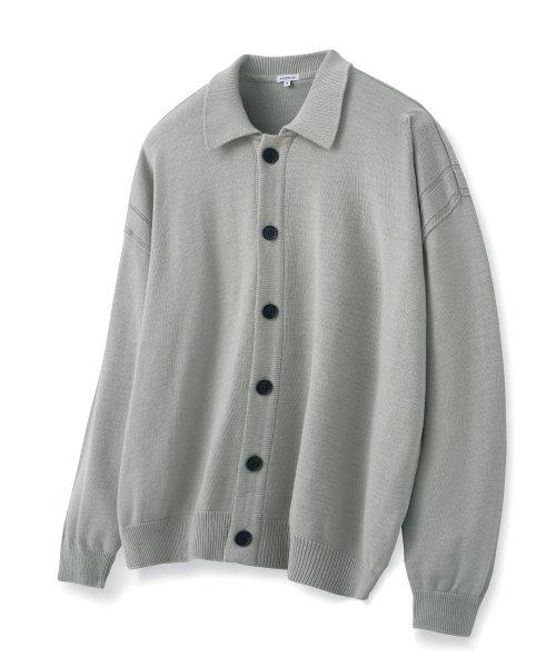 오버핏 크롭 카라 가디건 [라이트 그레이]