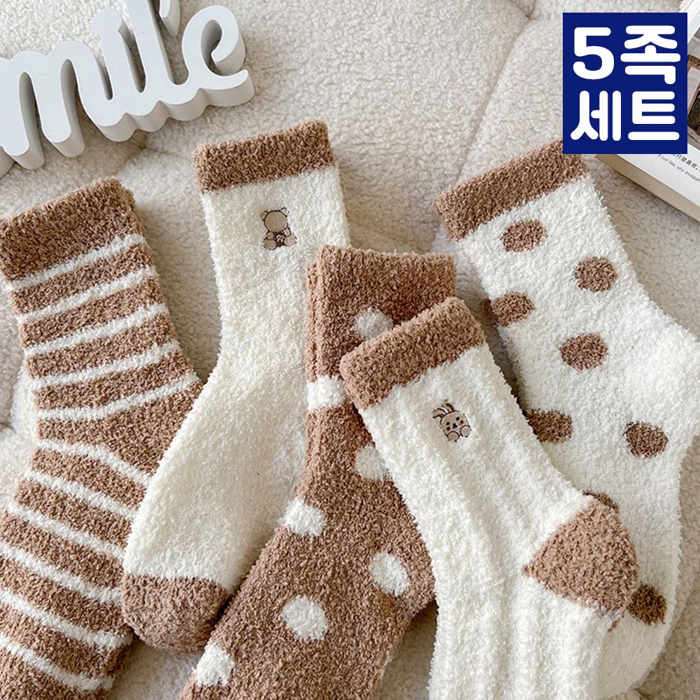 [5족세트] 보송 쿠키 수면 양말