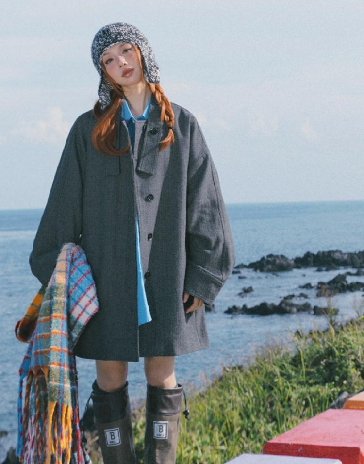 YOUNG STAGE London Oversized Raglan Midi Coat