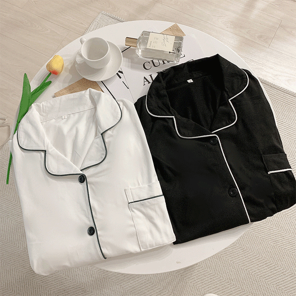 박시핏 스판 무지 심플 잠옷 파자마 상하세트 홈웨어