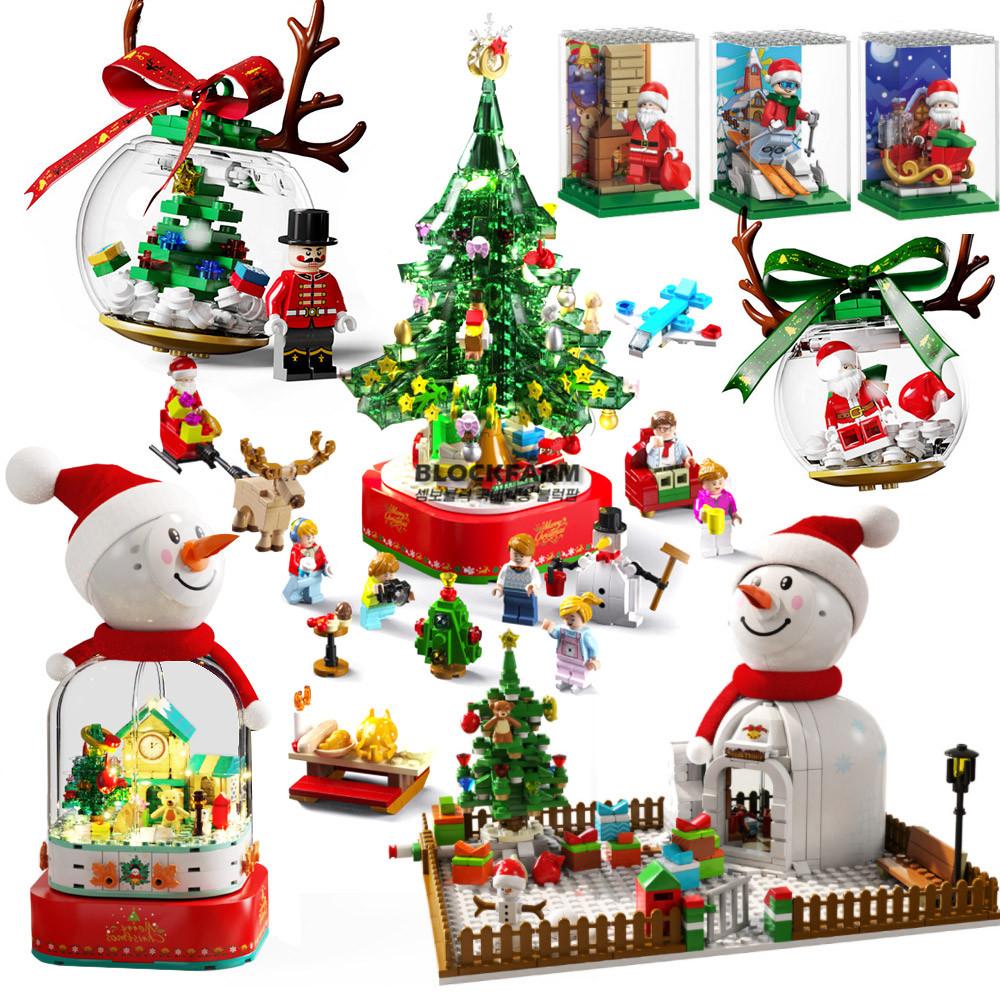 셈보블럭 크리스마스 트리 장식 오르골 중국호환블럭