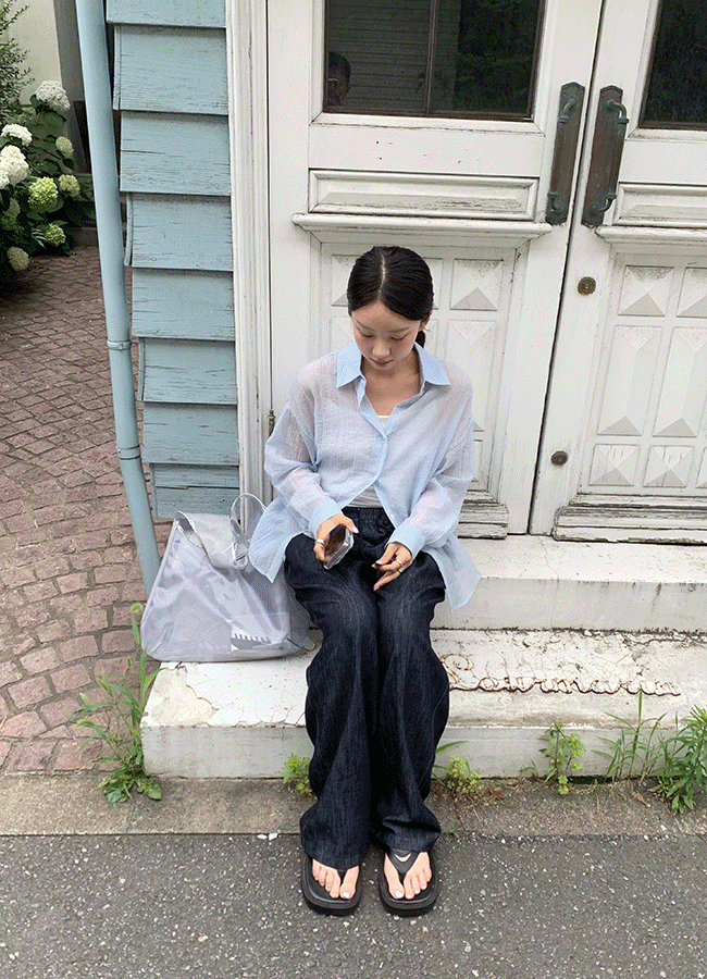 [문의폭주] Herb see-through shirt (3color)