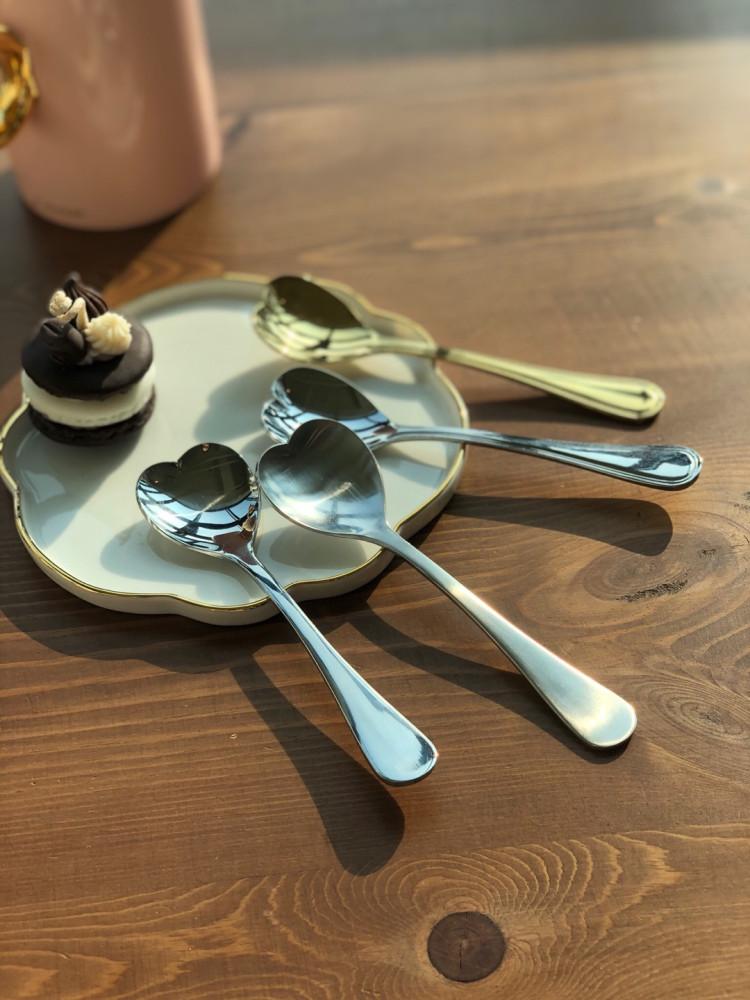 고급 스텐 하트 티스푼 홈카페 커트러리