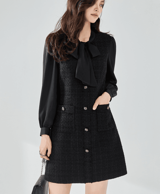 플로라 블라우스 트위드 원피스