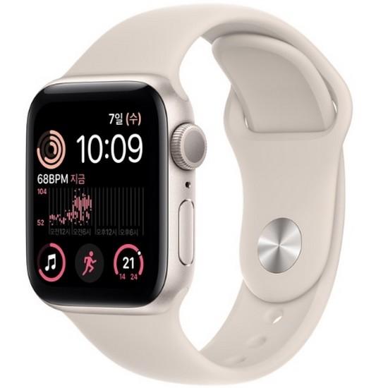 APPLE 워치 SE 2세대 40mm 스타라이트 알루미늄 (스포츠밴드, 일반구매)