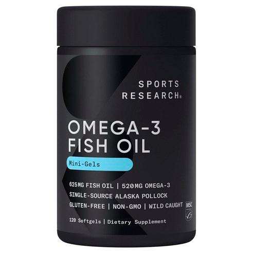 스포츠리서치 오메가-3 520mg 피쉬 오일 소프트젤, 120정, 1개 - 오메가369 | 쿠팡