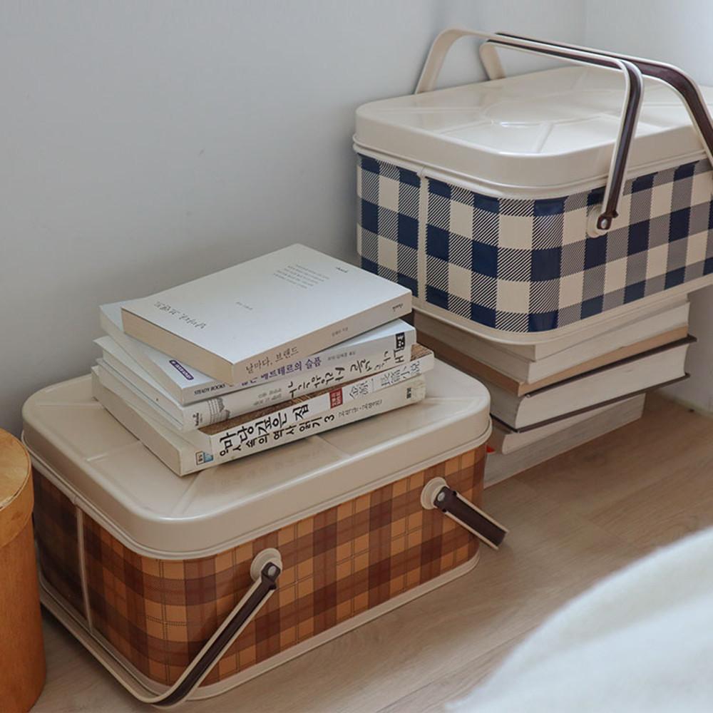 철제 피크닉 바구니 소풍 나들이 캠핑 바스켓 간식 정리함 : 요기나게