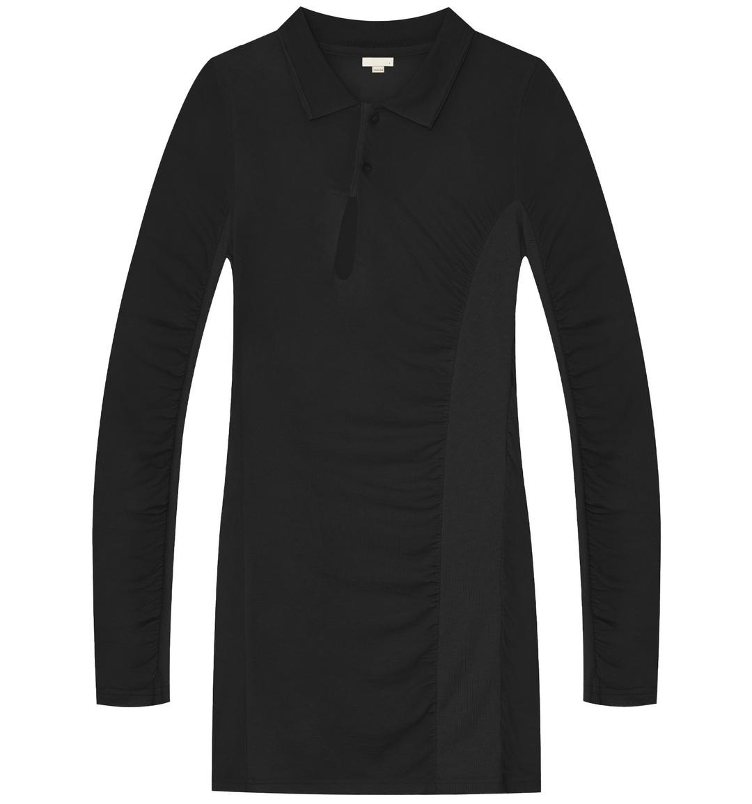 Ruched polo dress (Black)