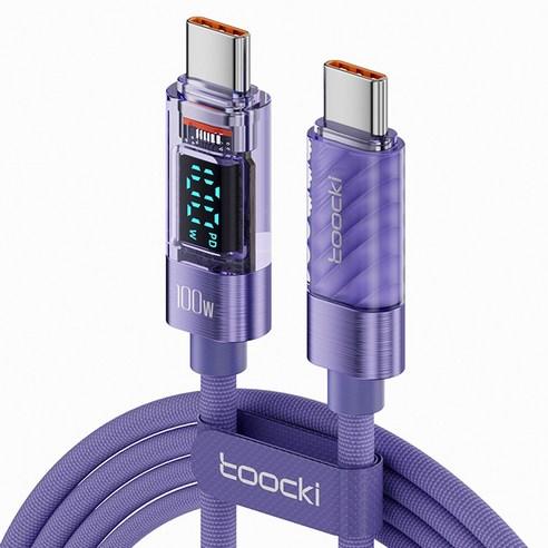TOOCKI 디스플레이 PD 100W c to c 타입 초고속충전 케이블