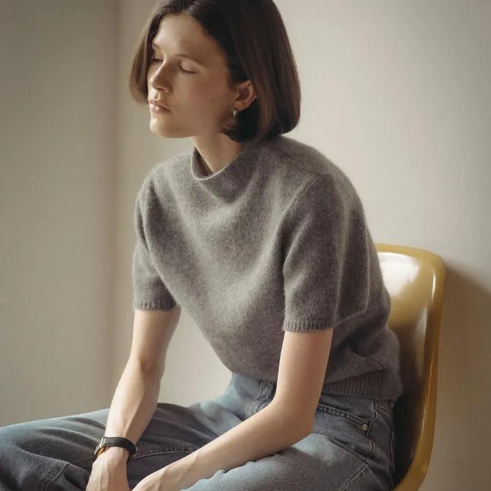 Raccoon soft high neck knit_Gray
