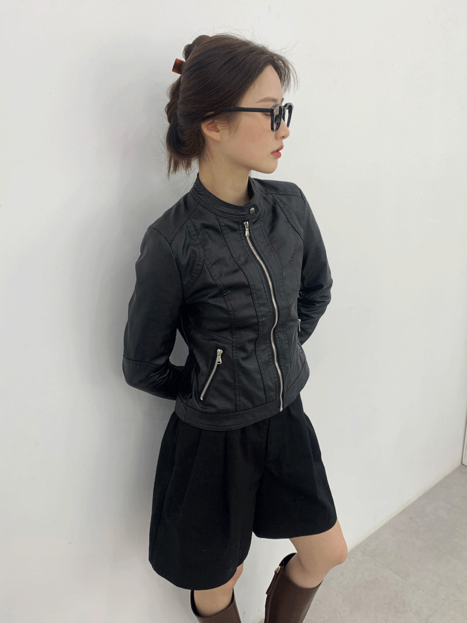 옵텐소 [3천장 판매] uroni leather rider jacket