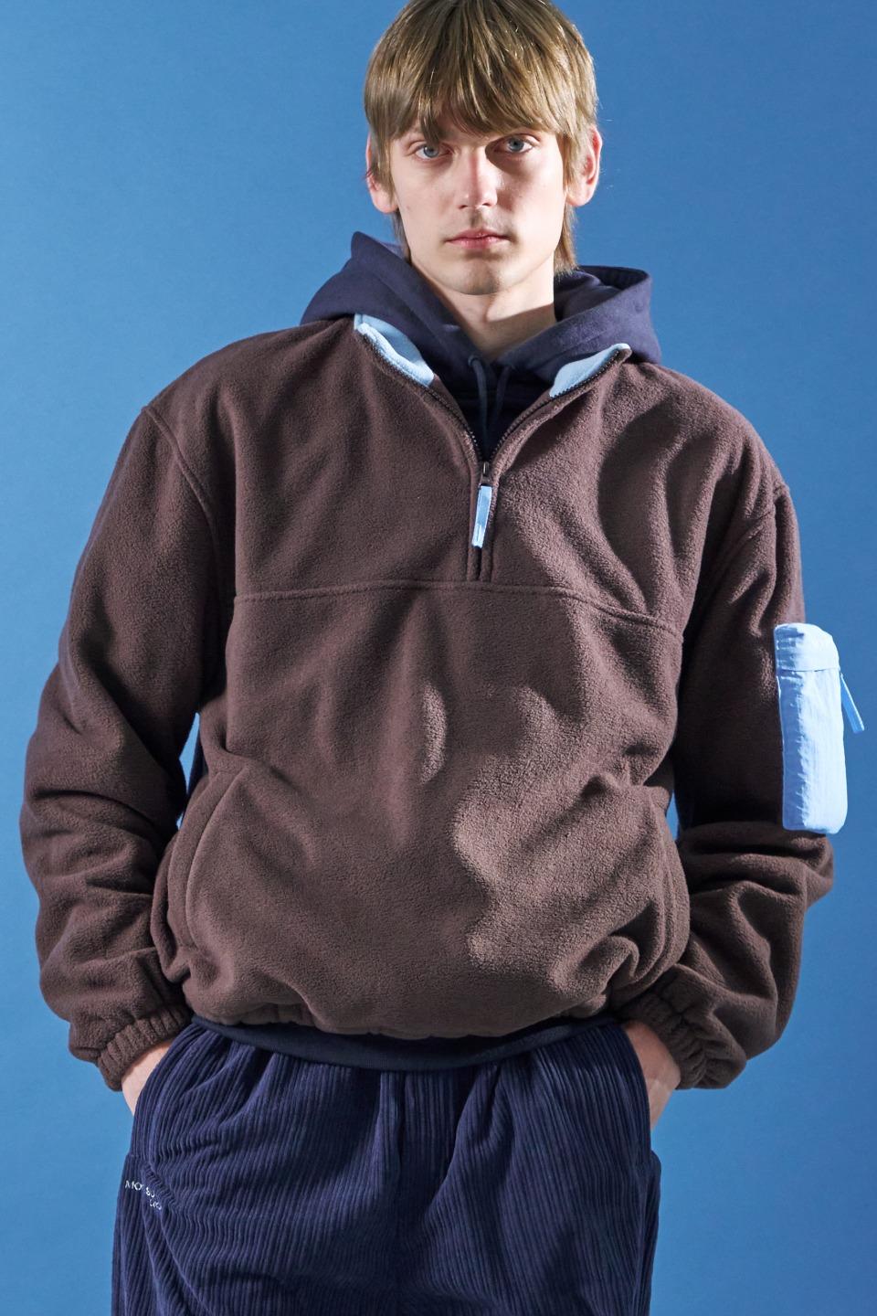 [10.17 (Fri) Release] M.C UNISEX, Half Zip-up Fleece / Brown