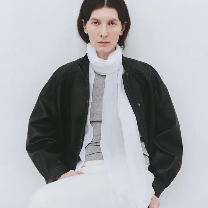 [3rd] Sheer Linen Scarf - Ivory